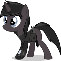 Size: 655x663 | Tagged: safe, artist:logic-is-here, oc, oc only, oc:logic, pony, unicorn, clothes, knife, male, pipbuck, simple background, solo, stallion, transparent background, vector