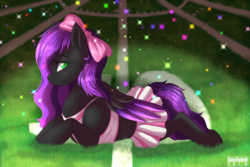 Size: 3000x2000 | Tagged: safe, artist:shine-the-drolf, oc, oc only, oc:sirius kimondo, pegasus, pony, bow, cheerleader, cheerleader outfit, clothes, crossdressing, femboy, football field, girly, high res, looking at you, male, midriff, skirt, solo, trap