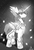 Size: 648x966 | Tagged: safe, artist:zidanemina, shining armor, pony, unicorn, g4, armor, black and white, grayscale, male, monochrome, saint seiya, solo, stallion