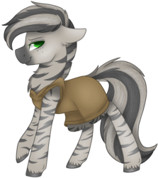 Size: 4900x5500 | Tagged: safe, artist:_spacemonkeyz_, oc, oc only, oc:xanadu, pony, zebra, absurd resolution, pose, simple background, solo, transparent background, tunic, zebra oc