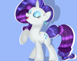 Size: 2048x1634 | Tagged: safe, artist:doraeartdreams-aspy, rarity, g4, blue background, older, simple background