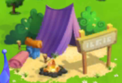 Size: 473x324 | Tagged: safe, gameloft, g4, my little pony: magic princess, campfire, default, limited-time story, no pony, tent, the anonymous campsite, written equestrian