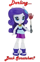 Size: 589x911 | Tagged: safe, edit, rarity, equestria girls, g4, back scratcher, clothes, darling, doll, equestria girls minis, irl, jewelry, photo, sandals, skirt, toy