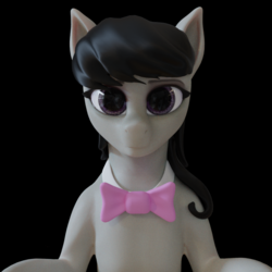 Size: 892x892 | Tagged: safe, artist:ohmudak_wip, octavia melody, earth pony, pony, g4, 3d, 3d model, black background, blender, cgi, female, mare, realistic, simple background, solo, test, uncanny valley, wip
