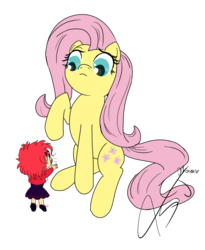 Size: 900x1100 | Tagged: safe, artist:asajiopie01, fluttershy, g4, anime character, chibi, cutie mark, hikaru shidou, magic knight rayearth, signed, simple background, transparent background