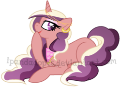 Size: 726x525 | Tagged: safe, artist:ipandadopts, oc, oc only, pony, unicorn, base used, blank flank, ear piercing, earring, eyeshadow, female, jewelry, magical lesbian spawn, makeup, mare, offspring, parent:princess cadance, parent:saffron masala, parents:saffrance, piercing, simple background, solo, transparent background, watermark