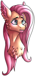 Size: 375x806 | Tagged: safe, artist:dragonseekerart, fluttershy, pony, g4, bust, cheek fluff, chest fluff, ear fluff, facial markings, female, portrait, simple background, solo, transparent background