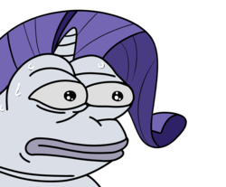 Size: 3562x2954 | Tagged: safe, artist:sergflutter, rarity, pony, unicorn, g4, anxiety, emoticon, feels bad man, female, high res, mare, nervous, pepe the frog, simple background, solo, sweat, transparent background, wide eyes