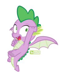 Size: 640x800 | Tagged: safe, artist:dm29, spike, dragon, g4, molt down, male, simple background, solo, transparent background, winged spike, wings