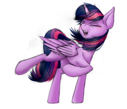Size: 2349x2012 | Tagged: safe, artist:pucksterv, artist:styroponyworks, twilight sparkle, alicorn, pony, g4, collaboration, do the sparkle, eyes closed, female, high res, mare, simple background, solo, twilight sparkle (alicorn), white background