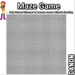 Size: 1773x1773 | Tagged: safe, edit, sunset shimmer, equestria girls, g4, arrow, canon, game, impossible, maze, maze game, needs more jpeg, simple background, text, this will end in tears, white background, you monster