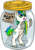 Size: 893x1260 | Tagged: safe, artist:dawnallies, part of a set, oc, oc only, oc:pixel shine, pony, unicorn, braid, don't tap the pony in the jar, fluffy, glass, green, part of a series, pixel art, plastic, pony in a bottle, simple background, solo, stuck, transparent background, unshorn fetlocks, white