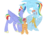 Size: 1500x1050 | Tagged: safe, artist:dragonseekerart, bow hothoof, rainbow dash, scootaloo, windy whistles, pegasus, pony, g4, clothes, eyes closed, family, female, flying, male, mare, missing cutie mark, nuzzling, scootalove, simple background, smiling, spread wings, stallion, transparent background, watermark, wings