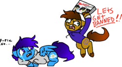 Size: 779x426 | Tagged: safe, artist:nootaz, oc, oc only, oc:cloud gazer, oc:twitchyylive, pony, dialogue, simple background, transparent background, twister