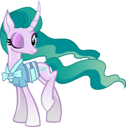 Size: 4564x4616 | Tagged: safe, artist:crisostomo-ibarra, mistmane, pony, g4, absurd resolution, female, makeup, one eye closed, simple background, smiling, solo, transparent background, wink