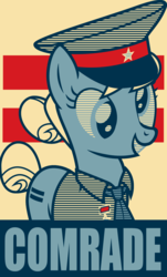Size: 3513x5813 | Tagged: safe, artist:cheezedoodle96, artist:stay gold, derpy hooves, pegasus, pony, g4, clothes, comrade, costume, cutie mark, derp, equal cutie mark, equality, general, hope poster, medal, military, russian, smiling, soviet union, stars, translation, товарищ