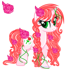 Size: 1024x1055 | Tagged: safe, artist:101xsplattyx101, oc, oc only, pony, unicorn, female, flower, flower in hair, mare, rose, simple background, solo, transparent background