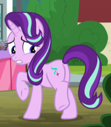 Size: 333x380 | Tagged: safe, screencap, starlight glimmer, pony, unicorn, g4, the parent map, butt, cropped, female, mare, plot, raised hoof, solo