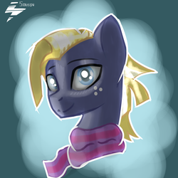 Size: 2000x2000 | Tagged: safe, artist:endelthepegasus, star tracker, earth pony, pony, g4, background pony, clothes, high res, male, scarf, solo