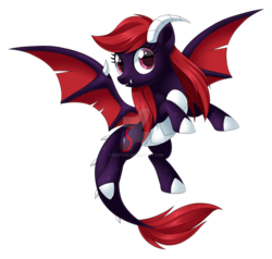 Size: 1600x1520 | Tagged: safe, artist:centchi, oc, oc only, oc:scarlet spectrum, dracony, hybrid, female, simple background, solo, transparent background, watermark