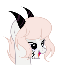 Size: 793x866 | Tagged: safe, artist:mintoria, oc, oc only, oc:eris, pony, bust, female, horns, portrait, simple background, solo, transparent background