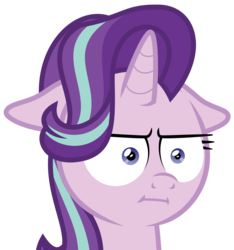 Size: 3828x4096 | Tagged: safe, artist:amarthgul, starlight glimmer, pony, unicorn, g4, marks for effort, :i, bust, female, floppy ears, i mean i see, mare, portrait, simple background, solo, transparent background, vector