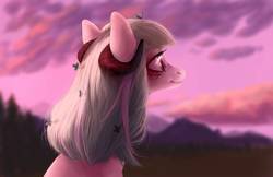 Size: 1700x1100 | Tagged: safe, artist:pessadie, oc, oc only, pony, bust, female, horns, portrait, solo