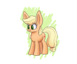 Size: 2400x2000 | Tagged: safe, artist:heir-of-rick, applejack, earth pony, pony, daily apple pony, g4, big ears, cute, female, freckles, hidden cane, high res, mare, solo