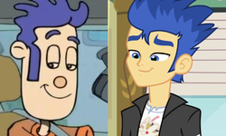 Size: 612x366 | Tagged: safe, flash sentry, human, equestria girls, g4, being ian, comparison, kyle kelley