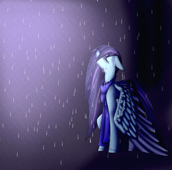 Size: 2971x2941 | Tagged: safe, artist:midnightdream123, oc, oc only, oc:midnight dream, pegasus, pony, crying, female, high res, mare, rain, solo, wet mane