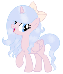 Size: 3120x3637 | Tagged: safe, artist:crystalponyart7669, oc, oc only, oc:sparkle cloud, alicorn, pony, bow, female, hair bow, high res, mare, simple background, solo, transparent background