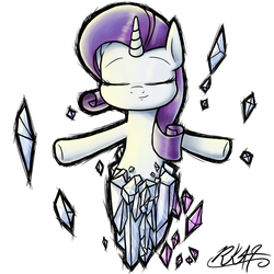 Size: 1500x1500 | Tagged: safe, artist:phoenixrk49, rarity, pony, unicorn, g4, crystal, eyes closed, female, mare, simple background, solo, white background