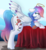 Size: 4448x4872 | Tagged: safe, artist:beardie, oc, oc only, oc:lumi, pegasus, pony, absurd resolution, butt, dock, halo, plot, table, tablecloth, tattoo