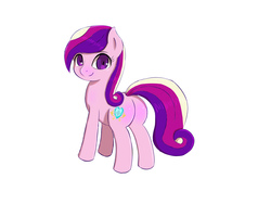 Size: 1500x1125 | Tagged: safe, artist:welive, princess cadance, earth pony, pony, g4, butt, cute, cutedance, female, looking at you, looking back, looking back at you, lovebutt, plot, race swap, smiling, solo, wingless, younger