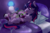 Size: 1280x853 | Tagged: safe, artist:castaspellliana, spike, twilight sparkle, dragon, pony, unicorn, g4, alternate design, baby, baby spike, bed, bedroom, lamp, mama twilight, snuggling, spikelove, younger