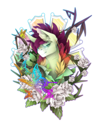 Size: 3000x4000 | Tagged: safe, artist:taiga-blackfield, oc, oc only, oc:eden, butterfly, pony, unicorn, flower, glasses, male, simple background, stallion, transparent background