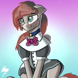Size: 2000x2000 | Tagged: safe, artist:endelthepegasus, oc, oc only, oc:flappy smile, pegasus, pony, clothes, collar, female, high res, jewelry, necklace, regalia, solo