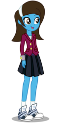 Size: 2400x5000 | Tagged: safe, artist:razethebeast, oc, oc only, oc:bella voce, equestria girls, g4, clothes, converse, equestria girls-ified, female, hairband, open mouth, pleated skirt, school uniform, shoes, simple background, skirt, sneakers, socks, solo, transparent background