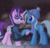 Size: 2850x2750 | Tagged: safe, artist:litrojia, starlight glimmer, trixie, pony, unicorn, g4, clothes, cute, diatrixes, duo, duo female, female, glimmerbetes, hat, high res, holding hooves, lesbian, looking at each other, mare, night, scarf, ship:startrix, shipping, snow, snowfall, sweater, winter