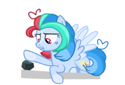 Size: 1225x836 | Tagged: safe, artist:chococakebabe, oc, oc only, oc:star paste, pegasus, pony, female, mare, rock, simple background, solo, transparent background
