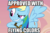 Size: 660x440 | Tagged: safe, edit, edited screencap, screencap, rainbow dash, pony, g4, hurricane fluttershy, cropped, faic, female, goggles, meme, pun, solo