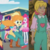 Size: 1080x1080 | Tagged: safe, screencap, fluttershy, ginger owlseye, megan williams, megan williams (g4), pinkie pie, sci-twi, sunset shimmer, twilight sparkle, human, equestria girls, equestria girls specials, g1, g4, my little pony 'n friends, my little pony equestria girls: better together, my little pony equestria girls: rollercoaster of friendship, background human, cameo, child, clothes, comparison, cropped, female, g1 to equestria girls, generation leap, geode of sugar bombs, me my selfie and i, mythology gag, pantyhose, running