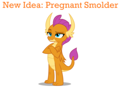 Size: 2060x1468 | Tagged: safe, smolder, dragon, g4, background pony strikes again, claws, dragon wings, dragoness, fangs, female, idea, image macro, meme, op is a duck, op is trying to start shit, pregnant, simple background, solo, teen pregnancy, text, white background, wings