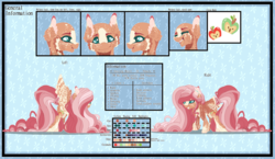 Size: 1600x927 | Tagged: safe, artist:vintage-owll, oc, oc only, oc:caring heart, pegasus, pony, base used, coat markings, ear fluff, female, long mane, long tail, offspring, parent:big macintosh, parent:fluttershy, parents:fluttermac, reference sheet, solo, tail feathers