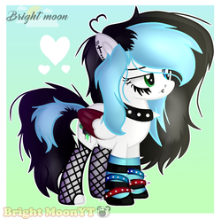 Size: 1024x1013 | Tagged: safe, artist:sleppchocolatemlp, oc, oc only, oc:gothica ink, pegasus, pony, female, fishnet stockings, mare, solo, two toned wings