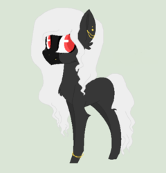Size: 400x417 | Tagged: safe, artist:huirou, artist:hurleyadopts, oc, oc only, oc:inanis, earth pony, pony, vampire, base used, ear piercing, hoof ring, looking at you, piercing, solo