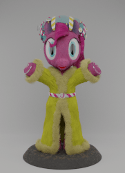 Size: 522x720 | Tagged: safe, artist:iknowpony, pinkie pie, spirit of hearth's warming presents, earth pony, pony, a hearth's warming tail, g4, 3d, animated, blender, christmas, clothes, dress, female, gif, holiday, rotating, rotation, solo, spinning