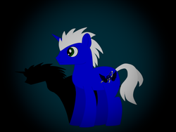 Size: 4128x3096 | Tagged: safe, artist:nobody number 2, oc, oc only, oc:regal thunder, pony, unicorn, cutie mark, male, shadow, solo, thunder bolt, wings, zodiac sign