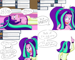 Size: 2000x1600 | Tagged: safe, artist:jake heritagu, aria blaze, comic:aria's archives, series:sciset diary, equestria girls, g4, bed, clothes, comic, female, this will end in tears