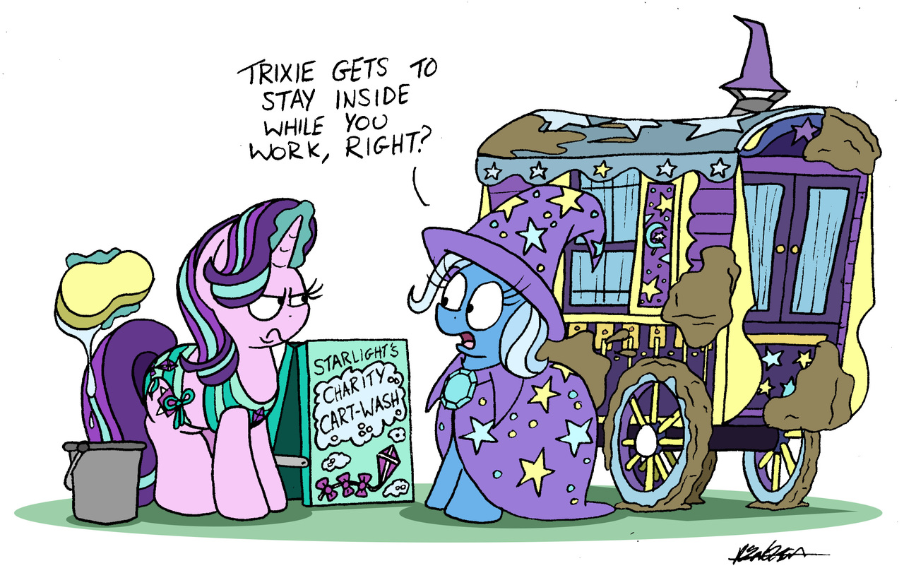 #1769949 - Safe, Artist:bobthedalek, Starlight Glimmer, Trixie, Pony ...